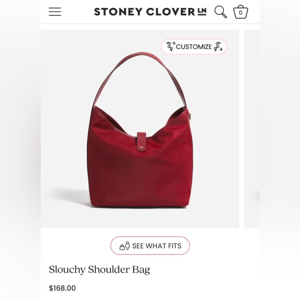 NWOT stoney clover burgundy slouchy shoulder bag